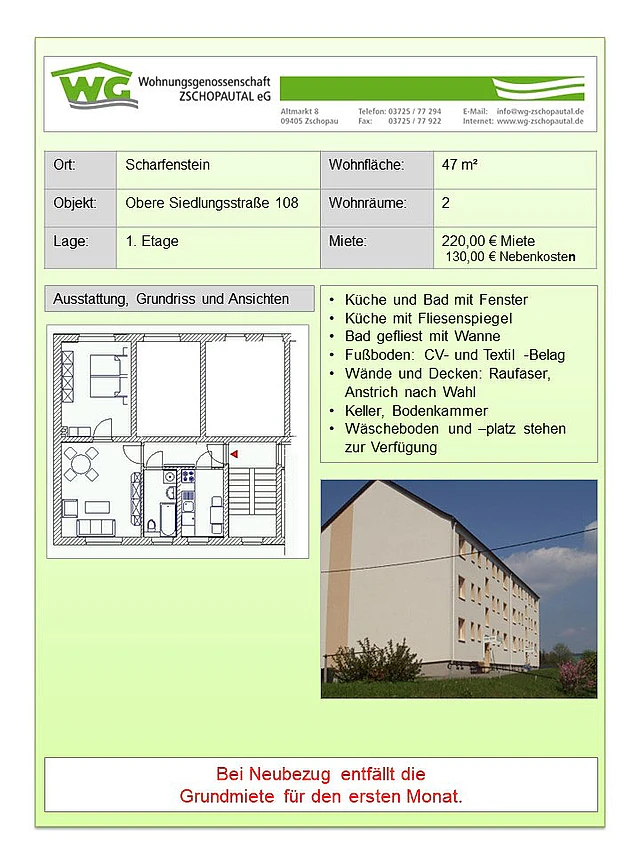 Wohnungsgenossenschaft Zschopautal eG - Wohnungsangebote